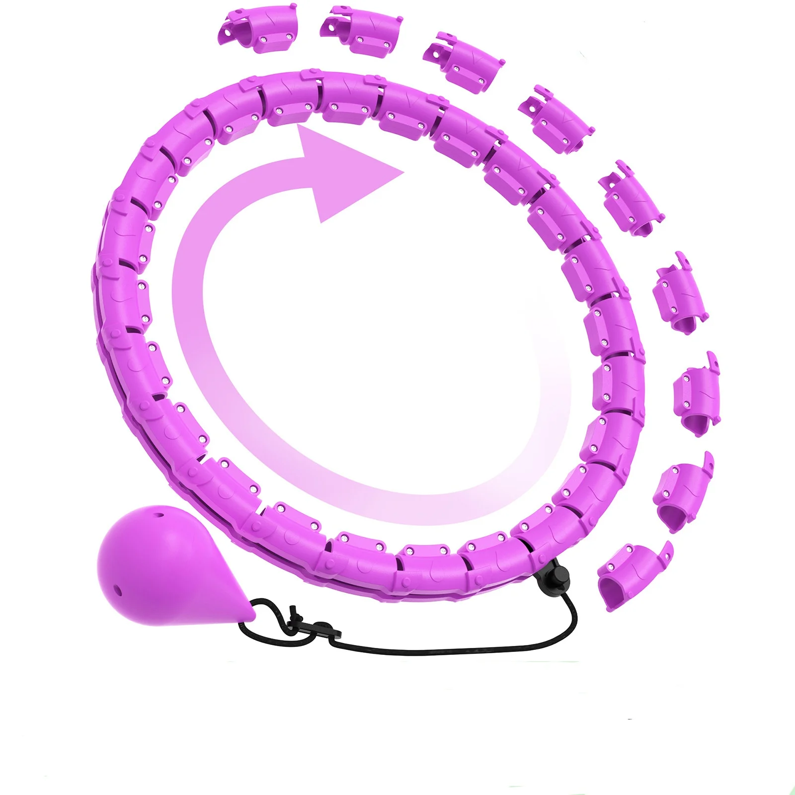Adjustable Weighted Fitness Hoop 4