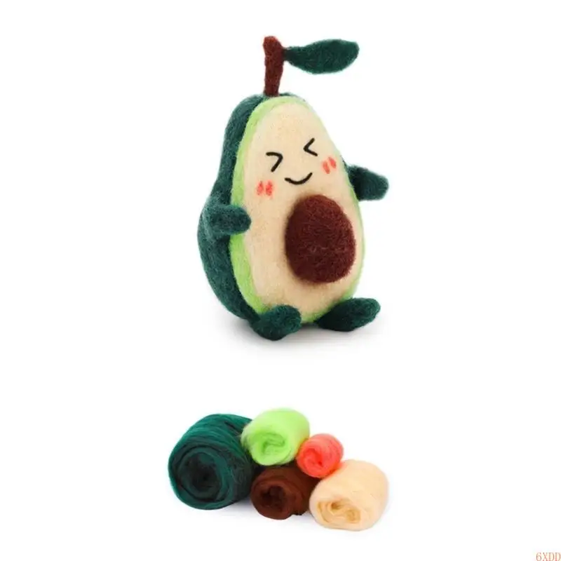 6XDD Lovely Avocado Wool Felting Needle Hobby Kits Needle Felting Starter Kits