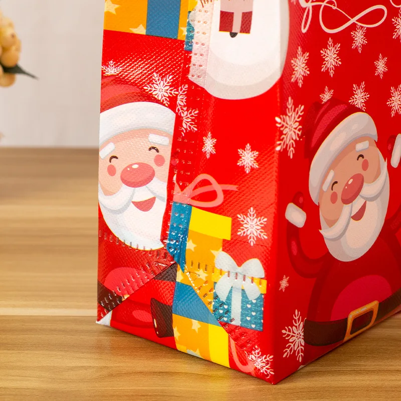 Christmas Gift Bags Gift Bags 15PC Tote Bags Santa Elk Snowflake Thickened Non-woven Waterproof