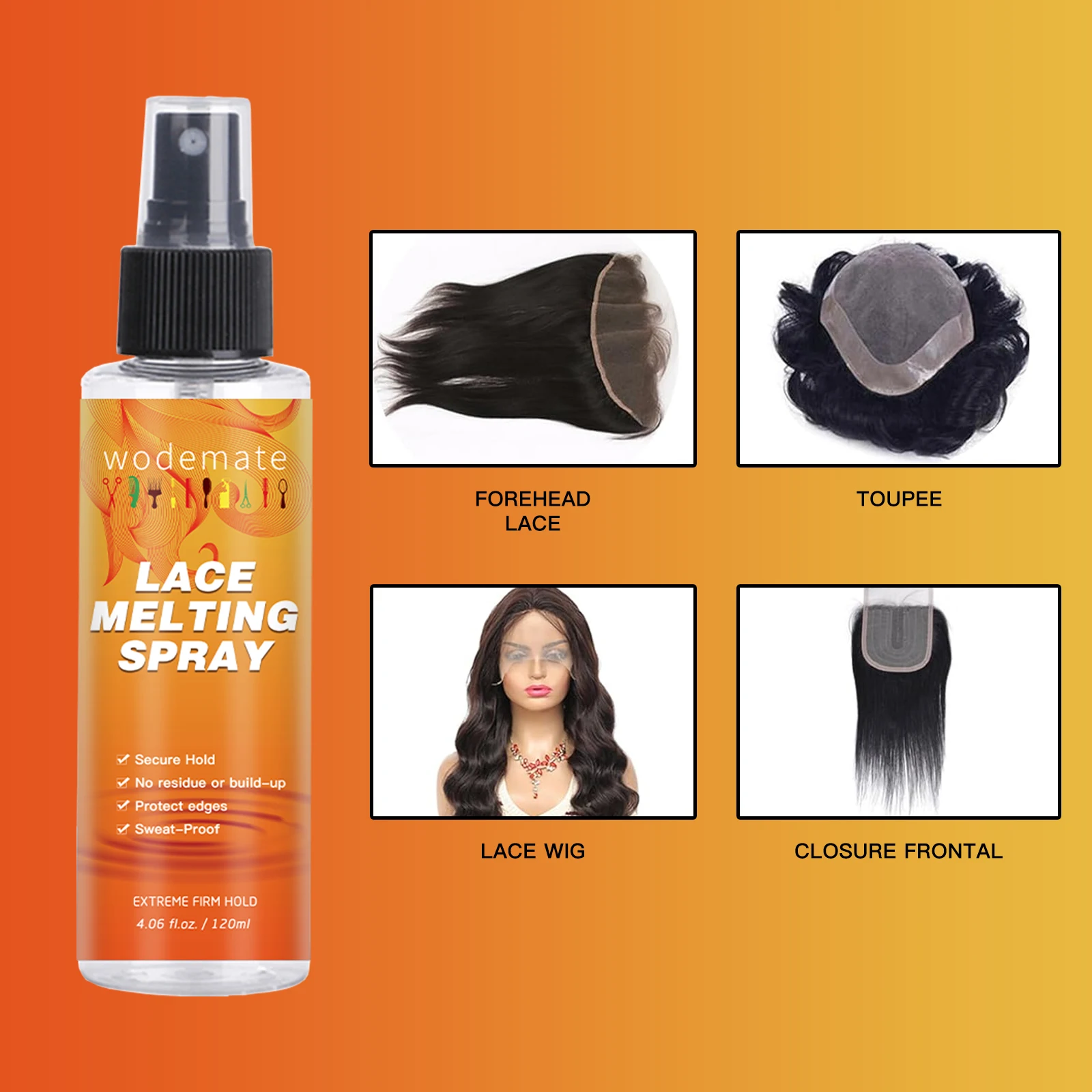 Lace Melting Spray For Lace Wigs Lace Wig Glue Waterproof Glue Spray  Invisible + Lace Tint Mousse For Wigs Melt