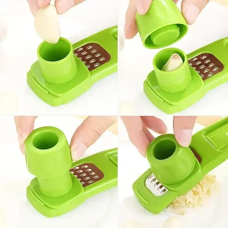 1PCS Garlic Crusher Press Multi-Functional Manual Ginger Garlic Grinding Grater Cutter Garlic Peeler Kitchen Tools