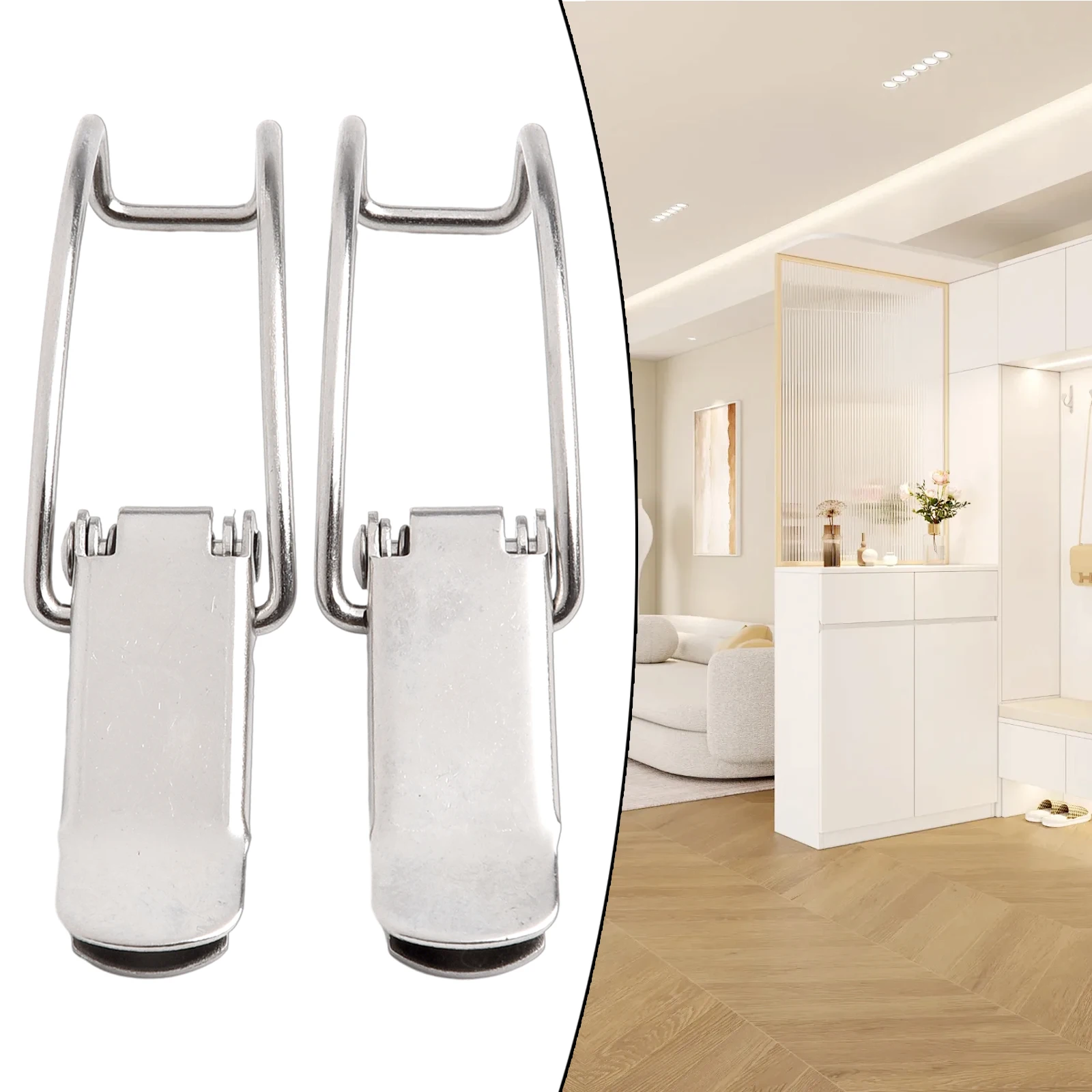 Description Picture 3 of itemBucket Hook Buckle Lock 2PCS Box Hasp Cabinet Hardware For Storage Home Improvement Latch Lock Lock Spring Drawer Locks