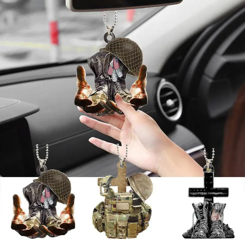 

Car Rearview Mirror Hanging Ornament Multifunctional Lightweight 2D Acrylic Car Mirror Cross Pendant Practical Gift Car Decor