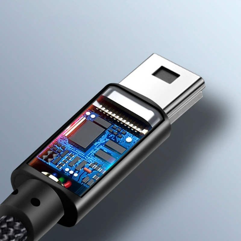 Versatile Type-C to Mini USB Charging and Data Cable