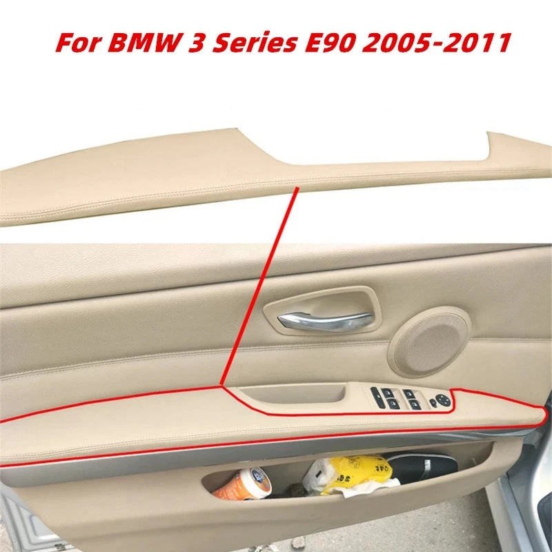 

Автомобильная левая передняя дверная ручка подлокотник двери панель кожаная отделка Чехол для BMW 3 серии E90 325I 2005-2009-2011 бежевый