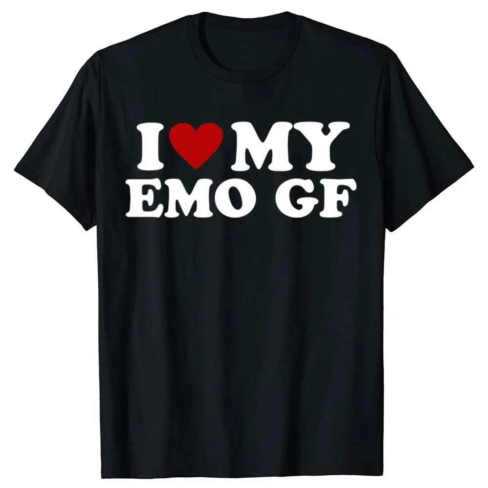 Lustiges „I Love My Emo Girlfriend Eboy Egirl“-Grafik-T-Shirt für Männer und Frauen, modisches, lässiges T-Shirt aus 100 % Baumwolle, lockeres, übergroßes T-Shirt