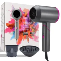 Negative ion blower with Foldable Handle Fast Drying Low Noise Blow Dryer for Women Men Portable Constant Temperature Blow Dryer 1