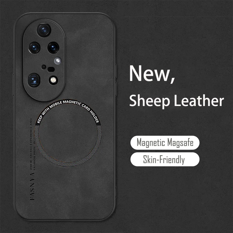 Vintage Sheepskin Magnetic Leather Phone Case Cover with MagSafe Compatibility