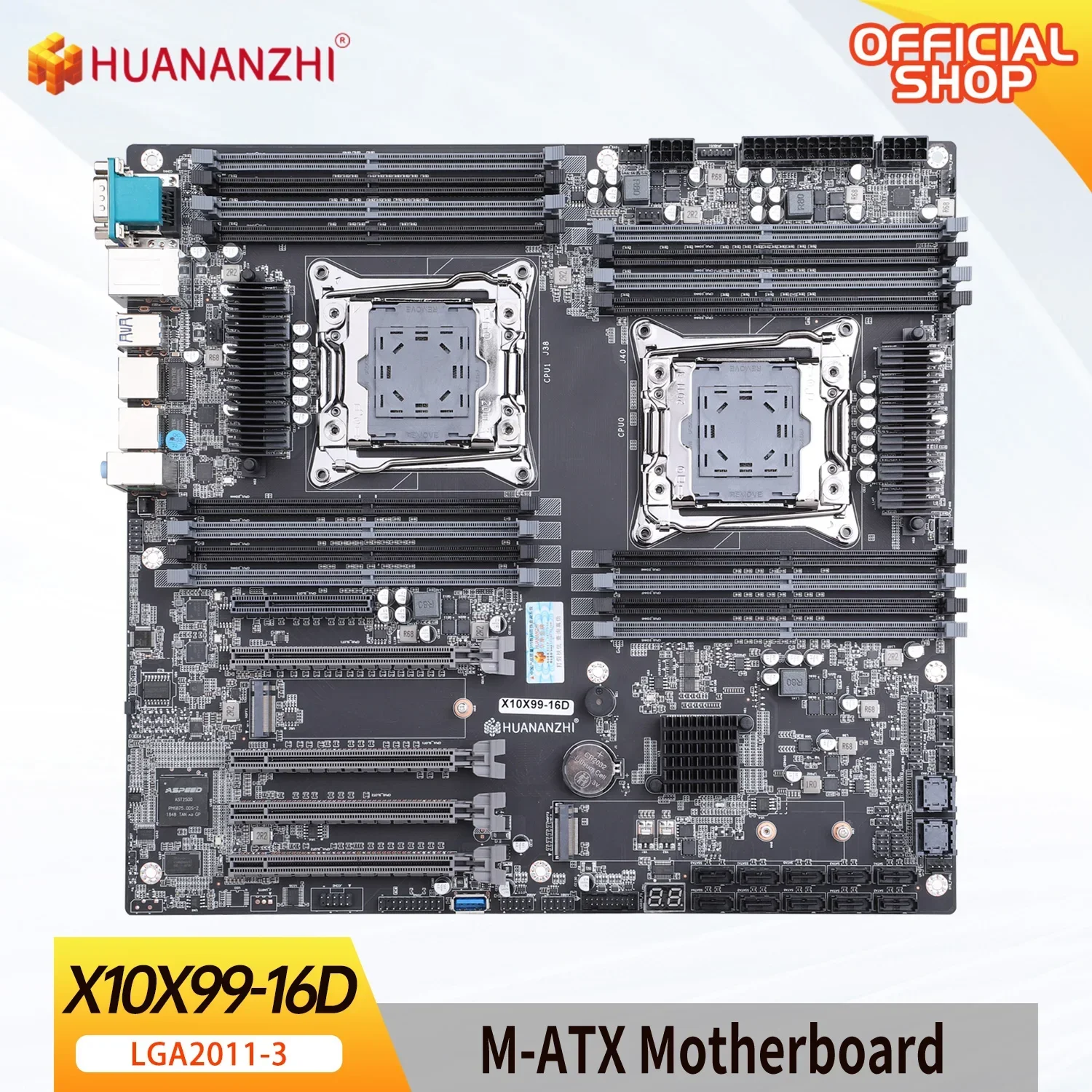 HUANANZHI X10X99 16D LGA 2011-3 XEON X99 마더보드는 인텔 듀얼 CPU E5 2640 2666 2670 2696 2678 V3 V4 DDR4 RECC NVME를 지원합니다.