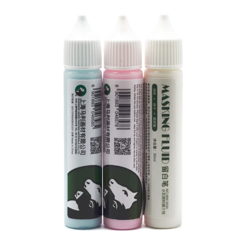 30ml Water Color Media Watercolor White Liquid Art Masking Fluid Glue  Pigment Covering Liquid