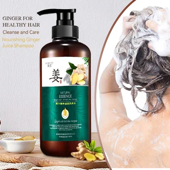Shampoo all'olio essenziale per la crescita dei capelli allo zenzero Shampoo naturale anti-perdita dei capelli Cura dei capelli Prevenire i capelli secchi crespi Danneggiati Cura della riparazione Olio per capelli