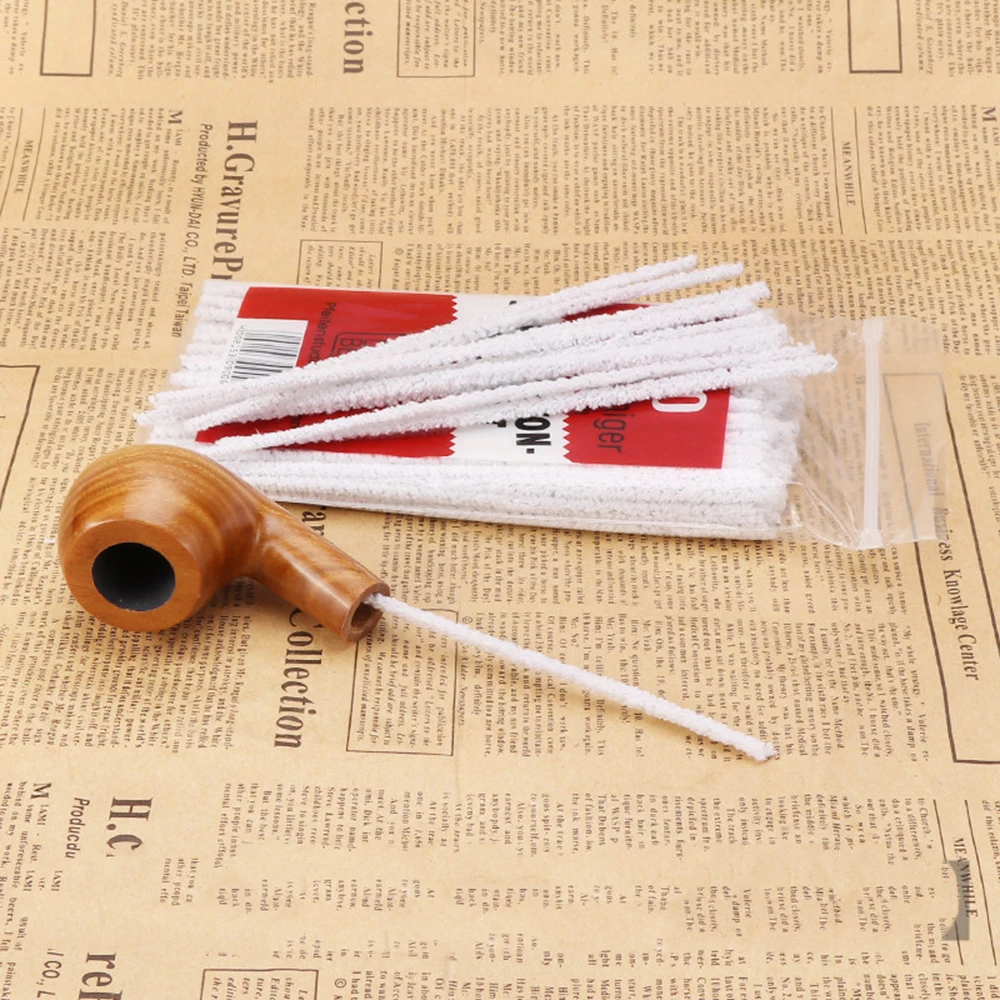 100PcsSetCottonSmokingPipeCleaningRodPipeforSmokingTobacco