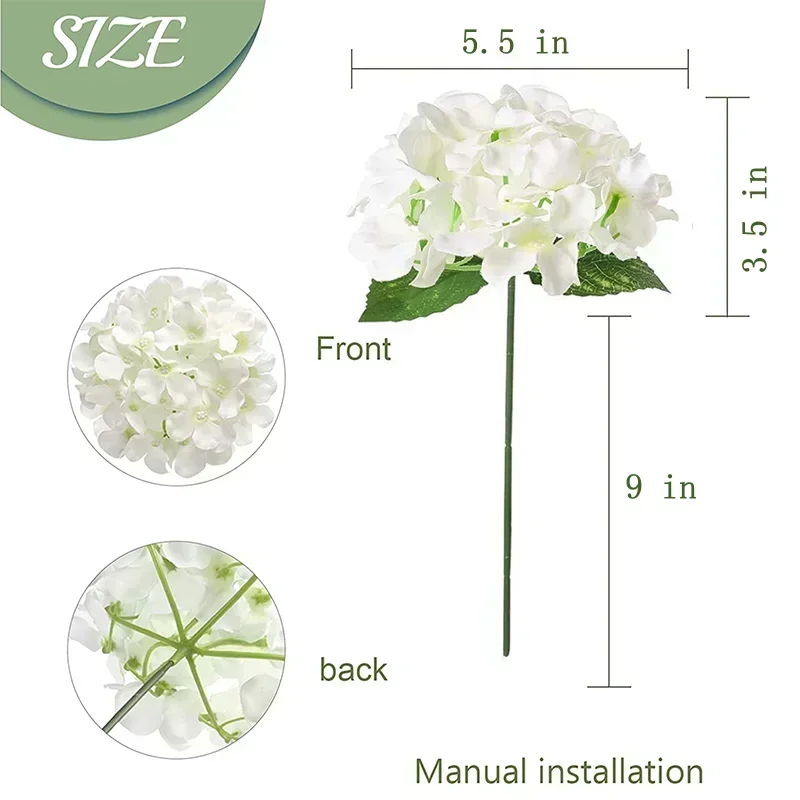 50pcs Silk Hydrangea Flower Heads 2
