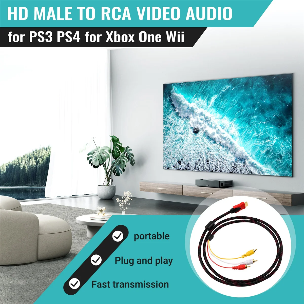 Xbox One Wii PS3 PS4 -RCA  ̺ , Newest_N34R