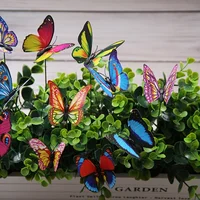 10pcs Colorful Butterfly Stakes, 3D Artificial Butterfly Decor, Garden & Patio Decor, Random Pattern 5