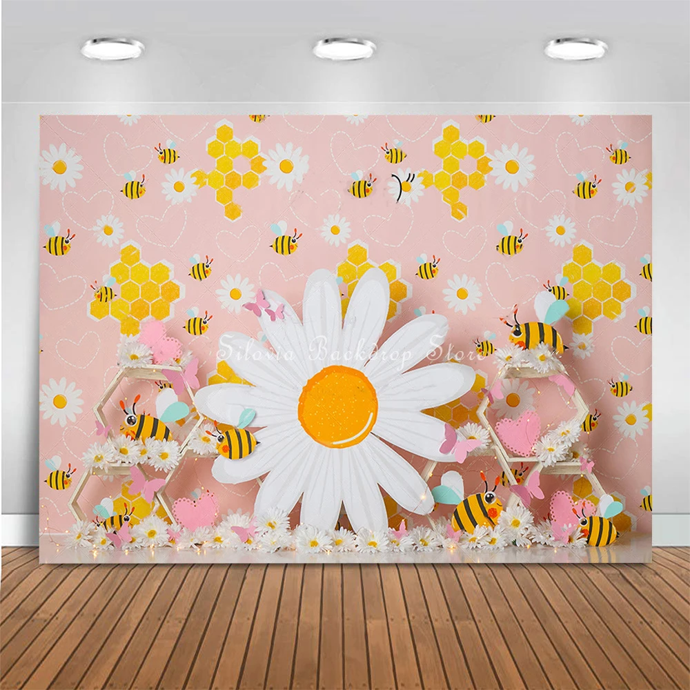 Fondo fotográfico de flores de Margarita blanca, mejor abeja, accesorios de  estudio fotográfico de miel dulce, pastel de cumpleaños para niños, fondos  de fotografía Smash - AliExpress, image size:1000x1000
