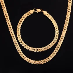 Elegant 925 Sterling Silver and 18K Gold Chain Jewelry Set for Fashionable Occasions (Gold)
