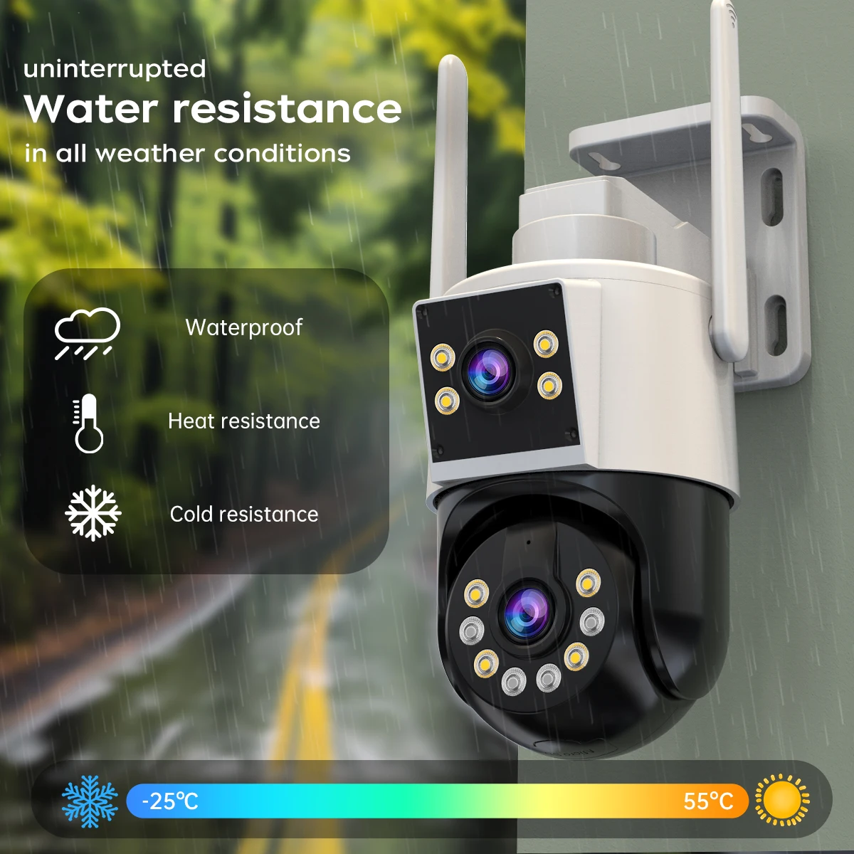 Jooan 4K 8MP HD Wi -Fi Ptz Camera Outdoor 5G Wi -Fi Dual Lens Security Cameras 5x Zoom AI Tracking OnVif CCTV камера наблюдения