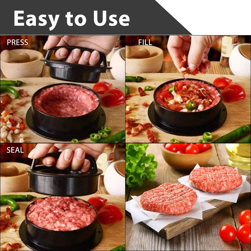 Non-Stick Round Hamburger Patty Maker - Kitchen Gadget