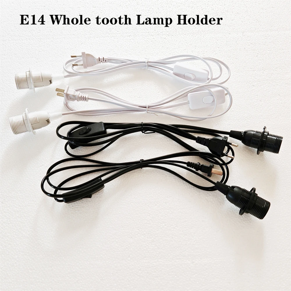 E14 Lamp Holder 1.8m EU/US/AU/UK Plug Power Cord Lamp Base Socket LED Pendant Light Head With 303 Switch Extent Cable