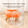 1 PCS New cat eating tall bowl bubble glass four-legged high-leg cat bowl easy to clean pet high-legged neck bowl 5