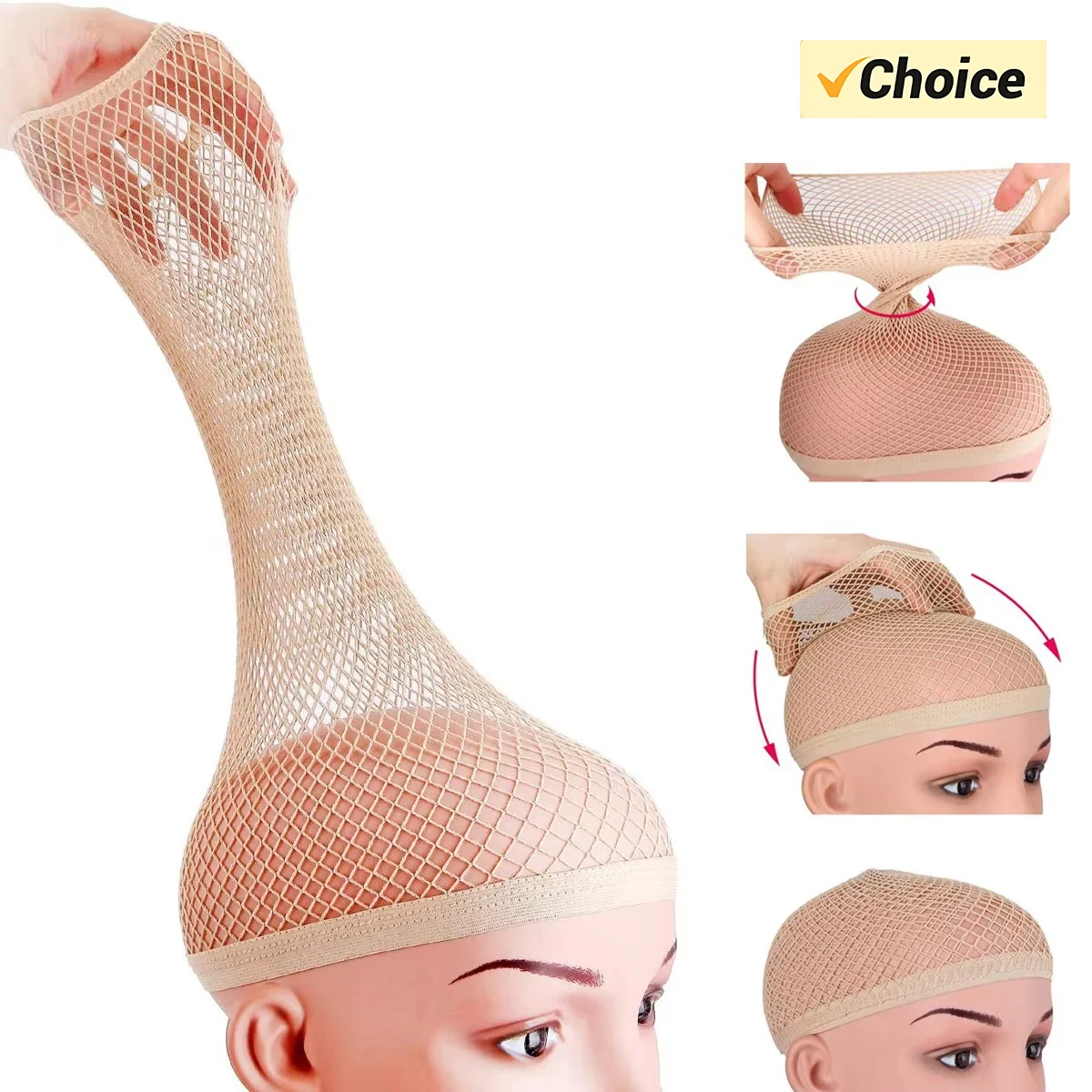 Nylon Hair Net New Stretchable Elastic Hairnets Fashion Mesh Weaving Wig Caps For Women Making Wig Tools