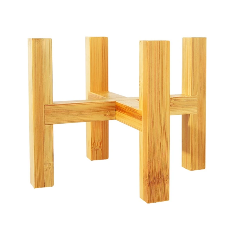 

Four-legged Wood Flower Pot Holder Plant and Succulent Flower Pot Base Display Stand Home Garden Patio Decoration Shelf G2AB