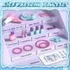 Kids Vanity Table Chair Set with Mirror Lights Music Pretend Makeup Dress Up Gift for Girls Age 3 4 5