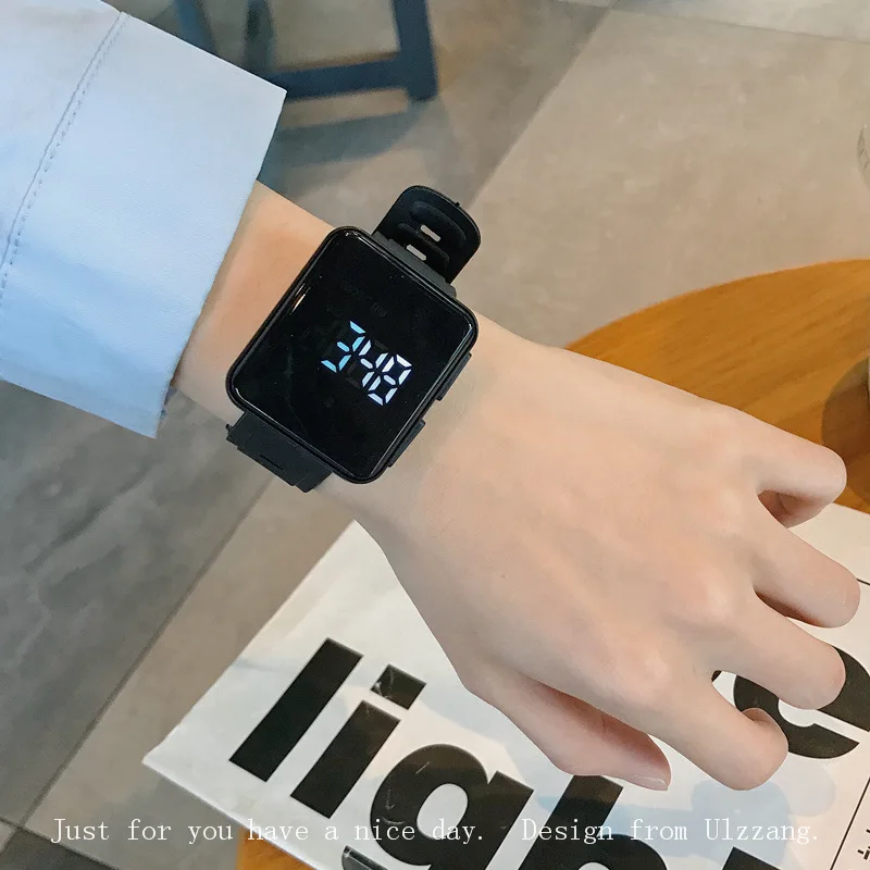 

Fashion Design Wristwatch for Men Women INS Style Students Square Simple Temperament Waterproof Electronic Digital Watch