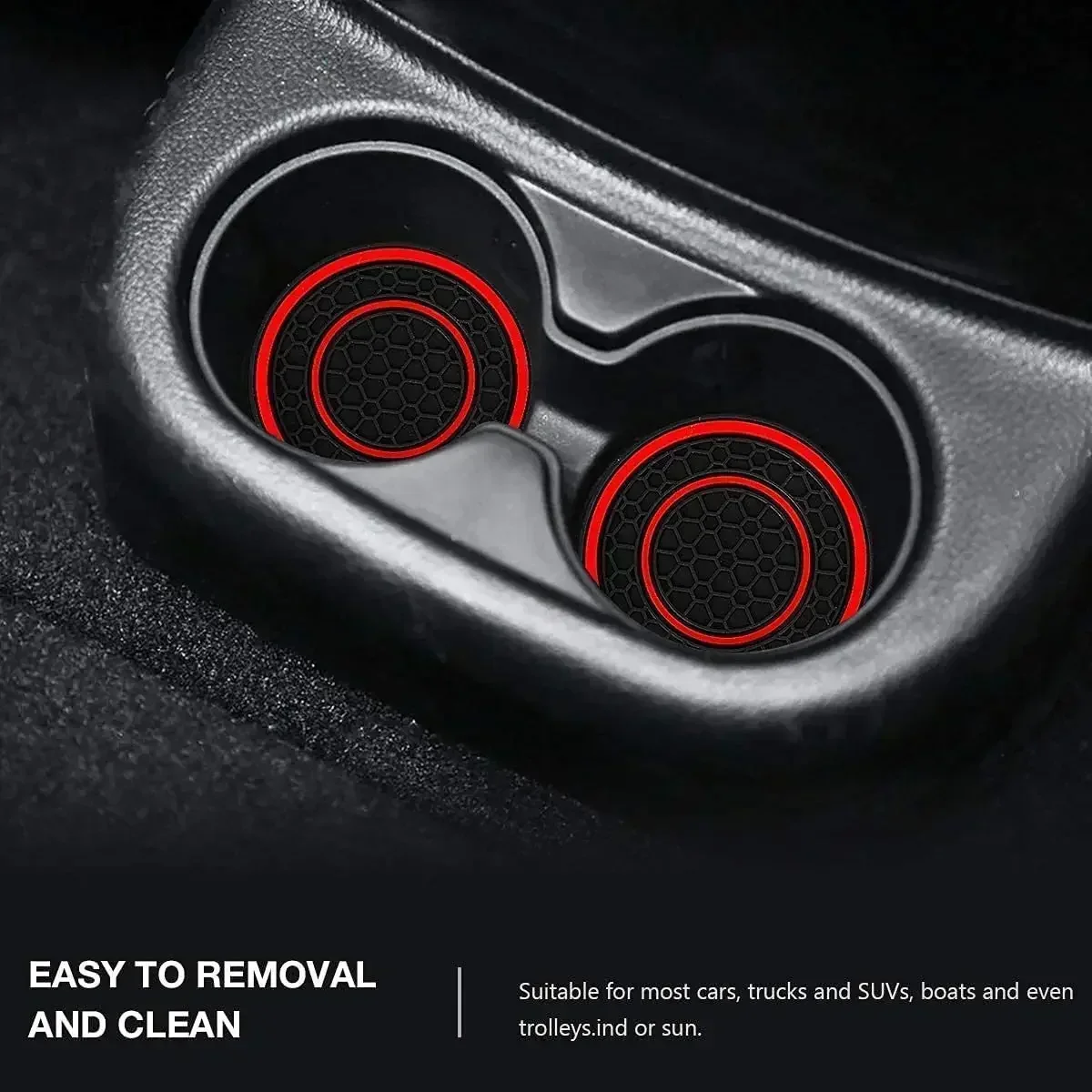 2pcs Non-Slip Car Cup Holder Coasters Silicone Insulated Mats Universal Fit For Vehicle Waterproof Anti-Slip Accessory Cup