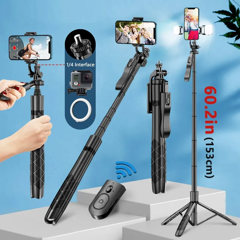 Wireless Selfie Stick Tripod Stand Foldable Monopod For Gopro Action Cameras Smartphones Balance Steady Shooting Live selfie stick