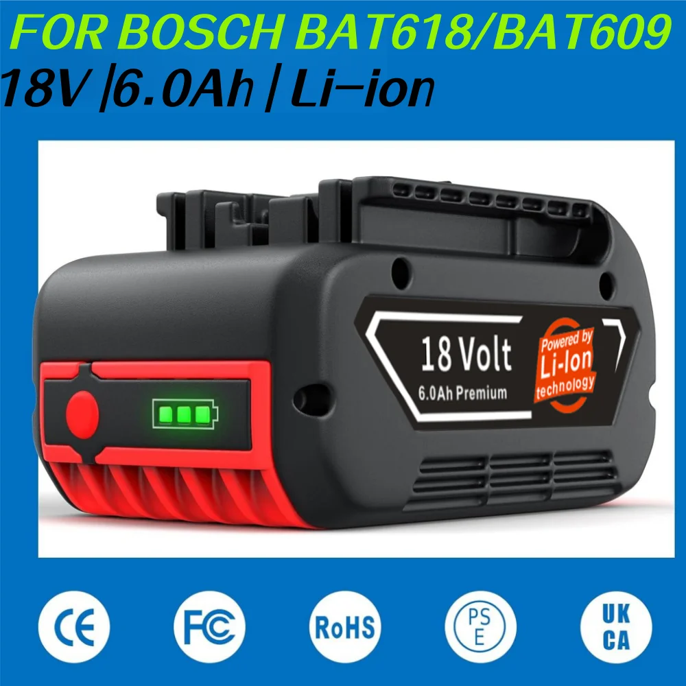 For Bosch 18V 6Ah Battery New Replaceable - Fit BAT609/BAT609G ...