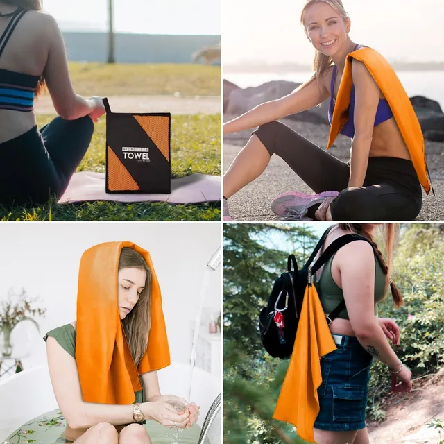 Microfiber Towel Perfect Travel & Gym & Camping Towel.   Quick Dry - Super Absorbent - Ultra Compact - Lightweight.   Suitable f 4