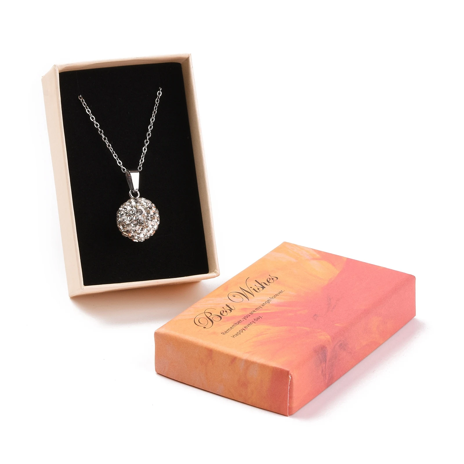 Sunflower Pattern Cardboard Jewelry Packaging Boxes Necklace Bracelet Ring Watch Gift Container with Sponge Rectangle/Square
