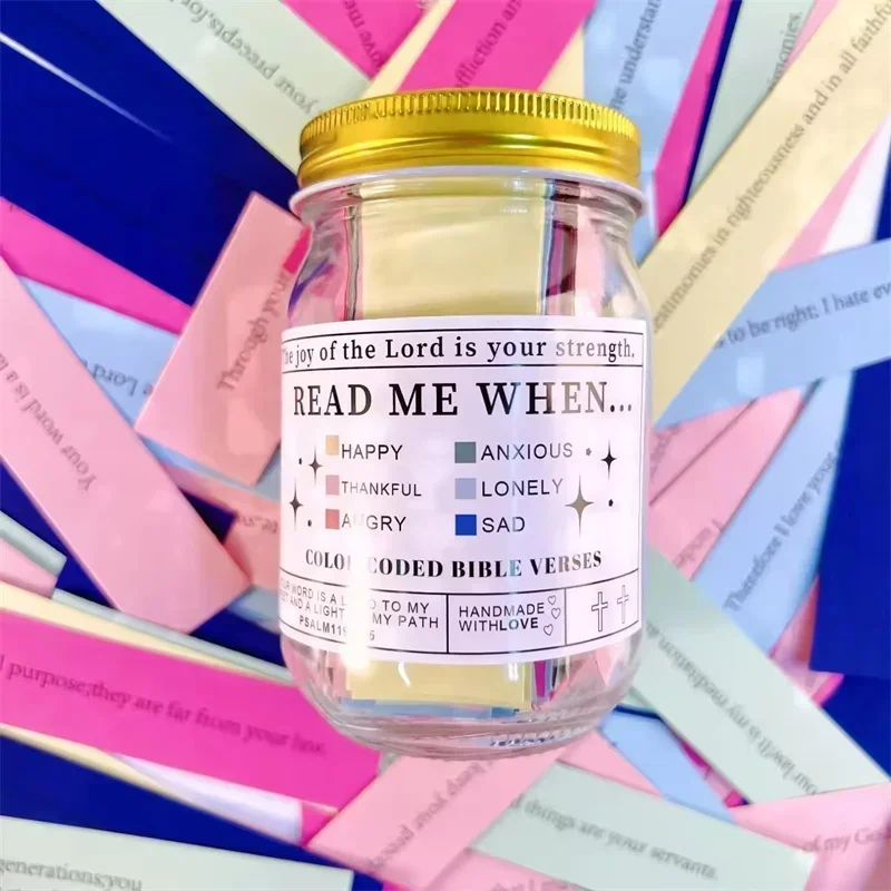 Bible Verses Jar for Emotions and Feelings Bible Verses in a Jar Savings Comfort in God's Word Storage