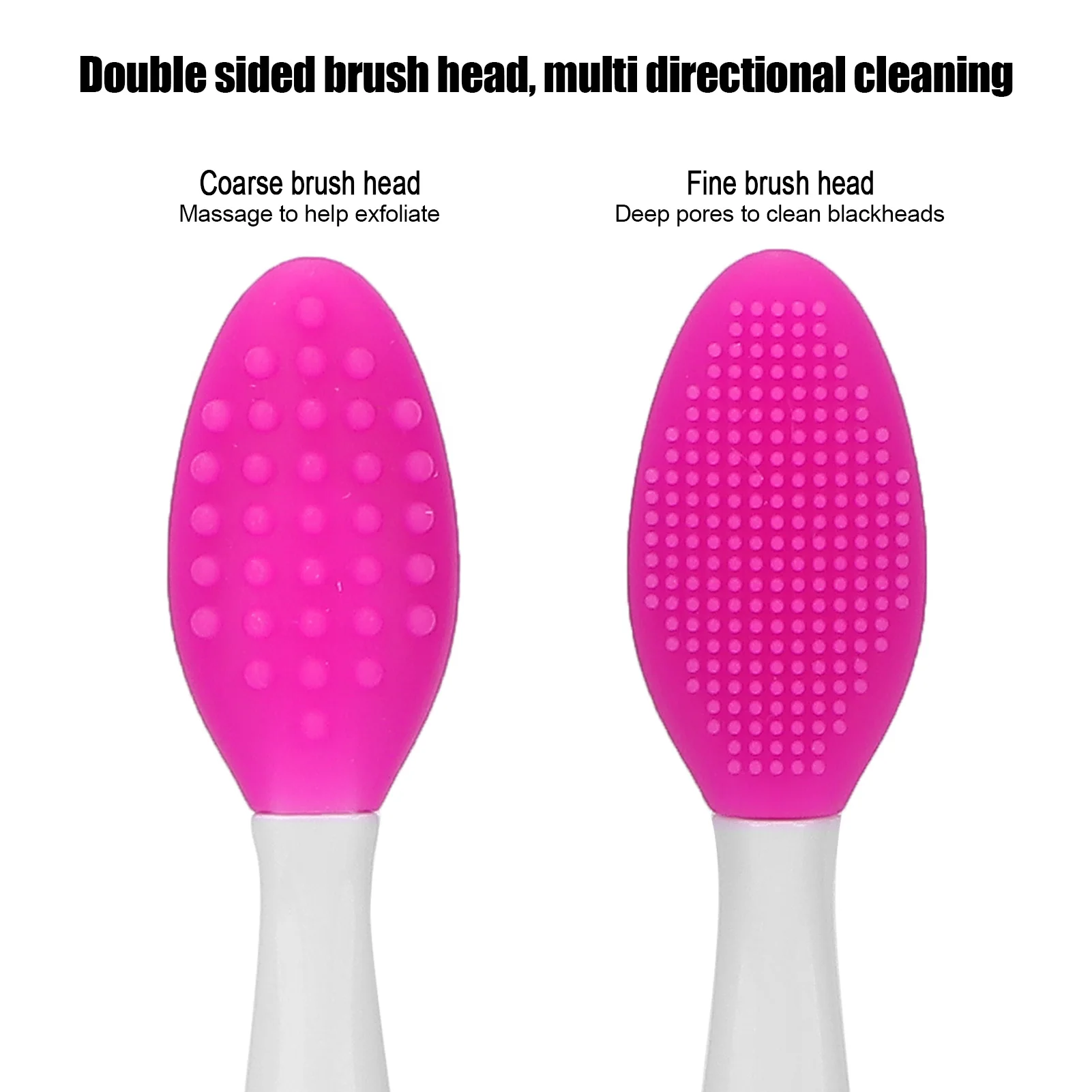 1PC Beauty Skin Care Wash Face Silicone Brush Exfoliating Nose Clean Blackhead Removal Brushes Tools With Replacement Head