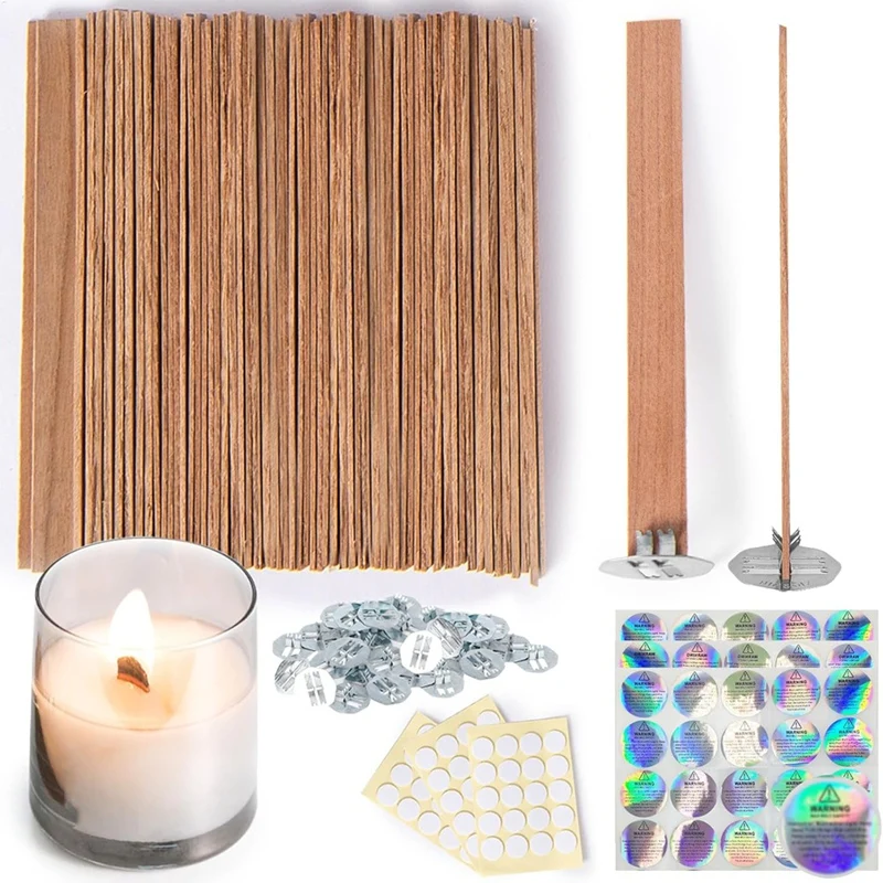 WISH Cherry Wood Candle Wick,Thicken Wood Wicks For Candles-Long Lasting Flame-Easily Burn,Candle Cores For Candle Making