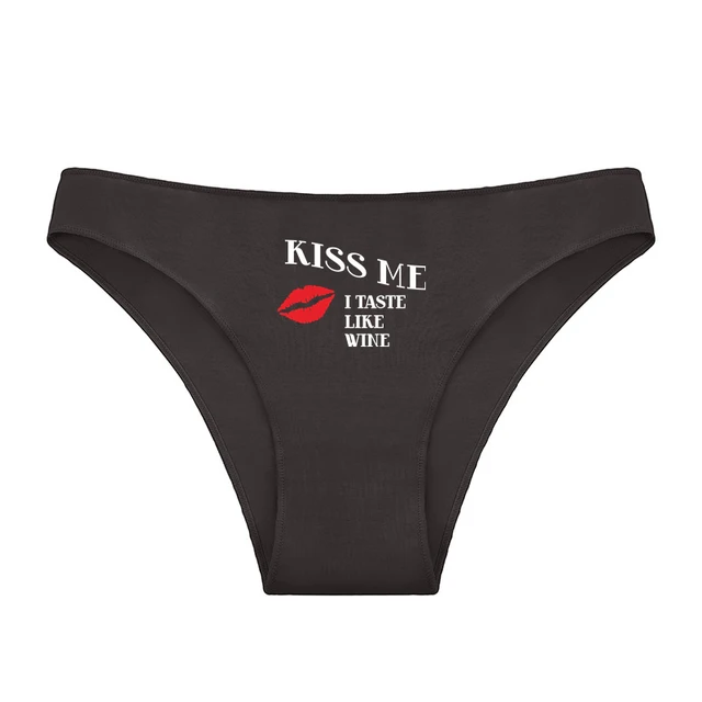 Sexy Red Lips Sexy Comfortable Cotton Underwear for Womens Hotwife