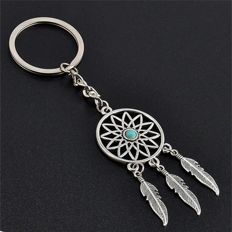 

Fashion Dream Catcher Tone Key Chain Ring Feather Tassels Keyring Keychain For Women Ladies Girl Gifts Bag Charm