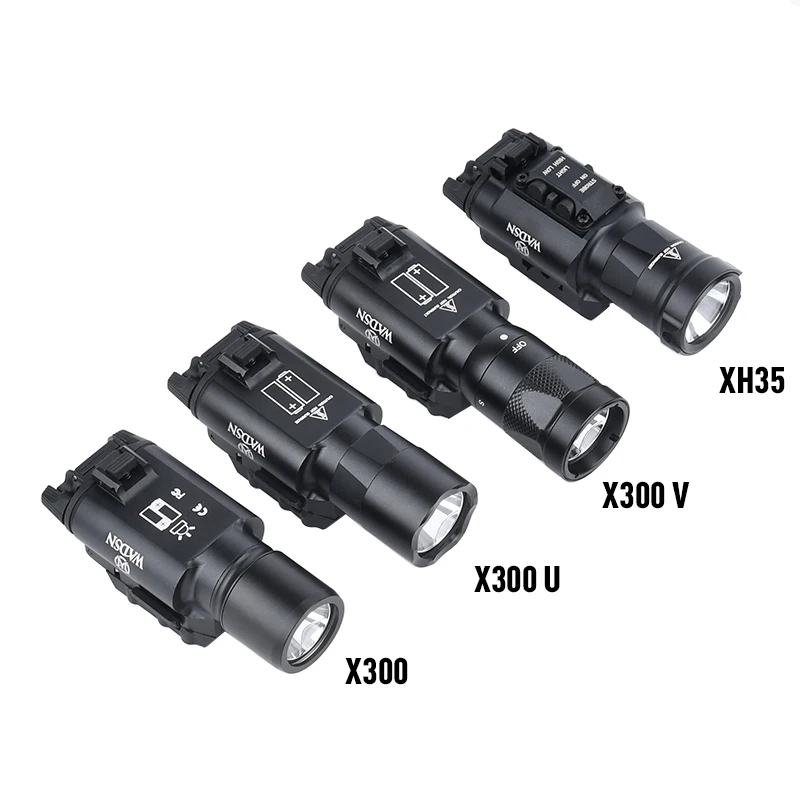 WADSN taktická X300 série závěsný kov baterka X300U uitra XH35 X300V pistole lehký pro SF airsoftové hon pistole glock G17 19