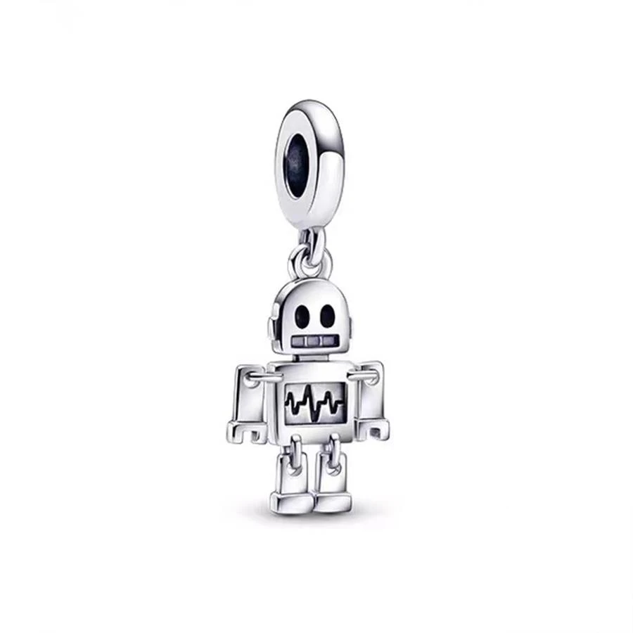 Hot Sale Cyberpunk Robot Astronaut Dangle Charm Beads Fit Original 925 Sterling Silver Bracelet DIY Fashion Jewelry Gift 6