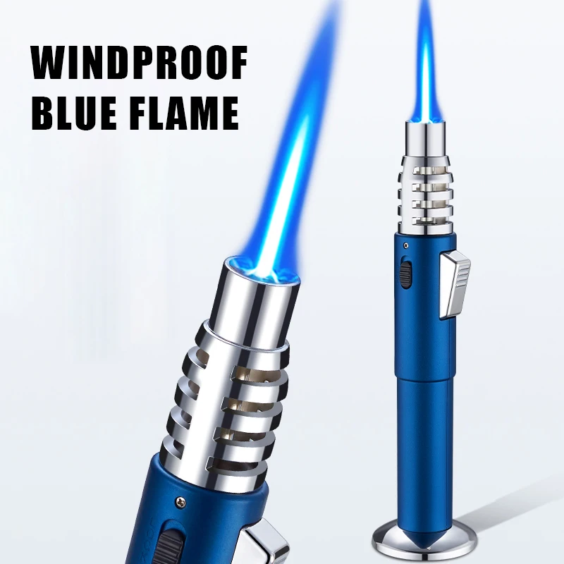 Strong Flame Windproof Gas Torch Lighter Gun Metal Cigar Kitchen Safety