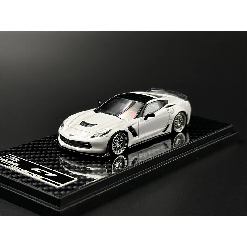 

В наличии YM 1:64 в упаковке C7 Racing White Resin Diecast Коллекционная модель автомобиля, миниатюрные игрушки
