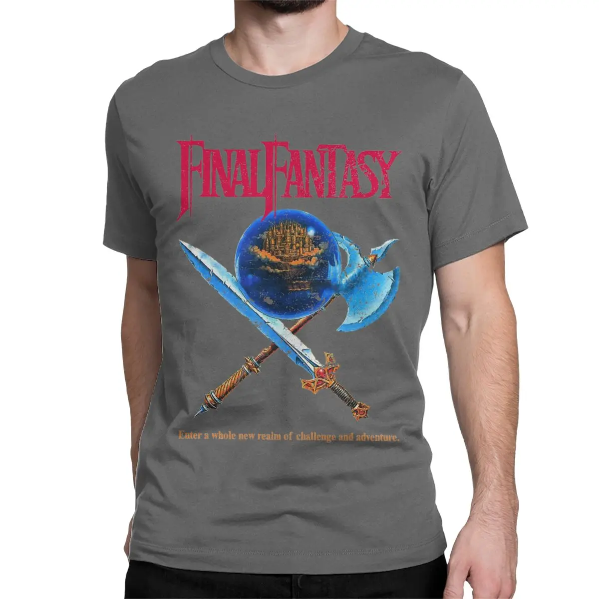 thumbnail image 1 of Camiseta divertida de Final Fantasy VII para hombre y mujer, de manga corta y cuello redondo, de algodón con estampado., 1 of 7