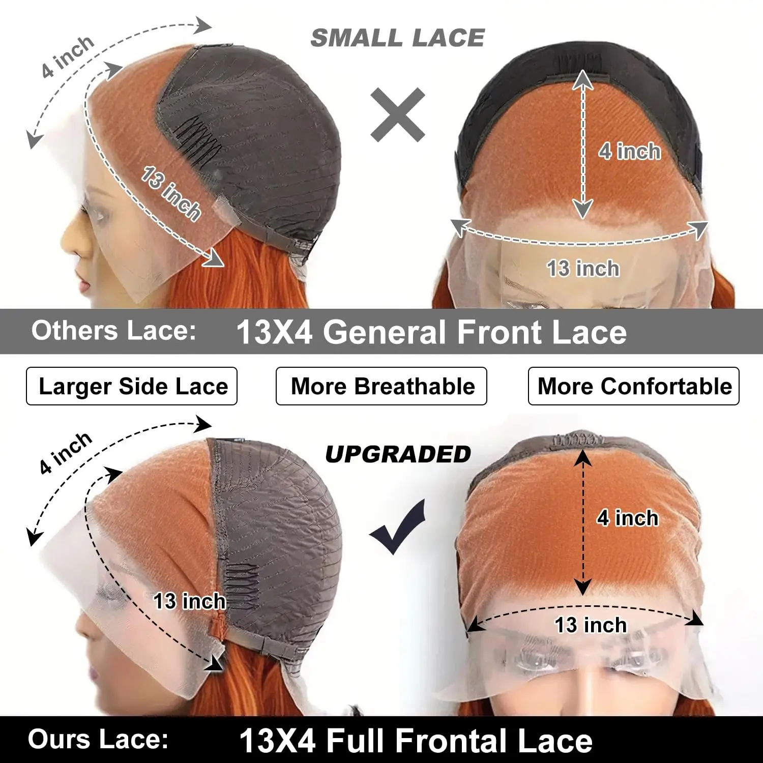 Lace Front Bob Wigs Human Hair 13x4 HD Lace Glueless Bob Wig Human Hair Short Straight Frontal Bob Wigs Pre Plucked 350# P4/27