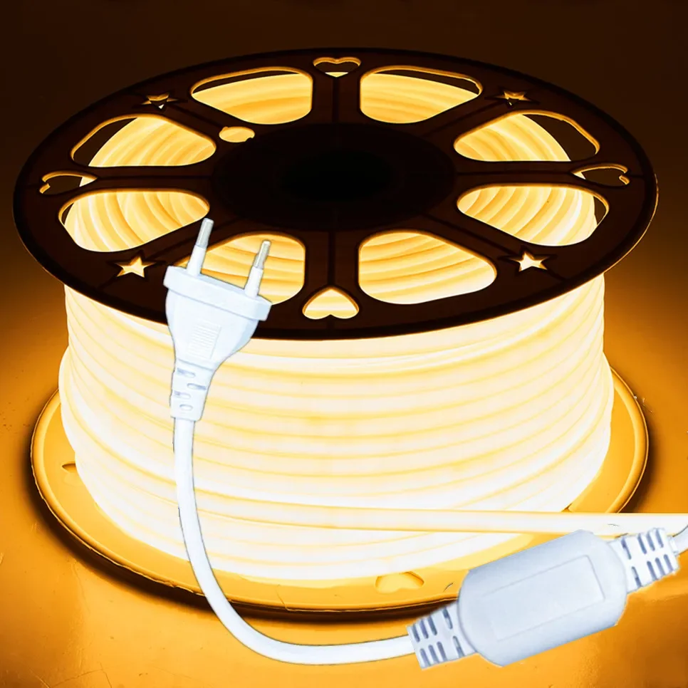 COB LED Strip Light 288leds/M 220V EU Plug RA90 Warm White 3000K 4500K 6500K Flexible LED Tape For Bedroom Kitchen Waterpr IP65