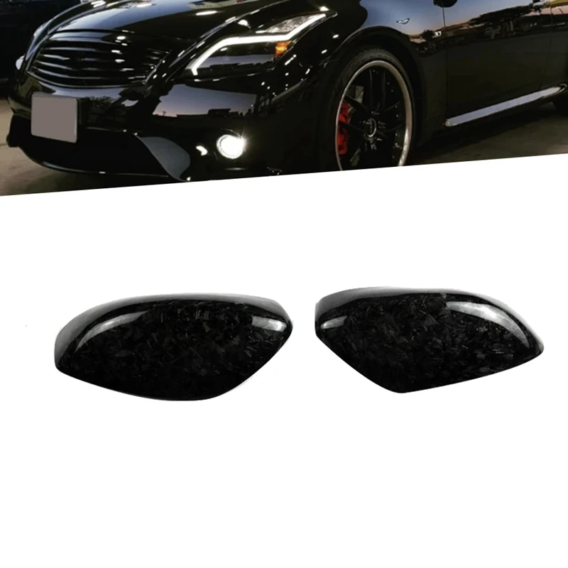 

Car Side Rear View Mirror Cover Carbon Fiber Forging Pattern For Infiniti G35 G37 G25 2009-2015 Side Wing Mirror Caps