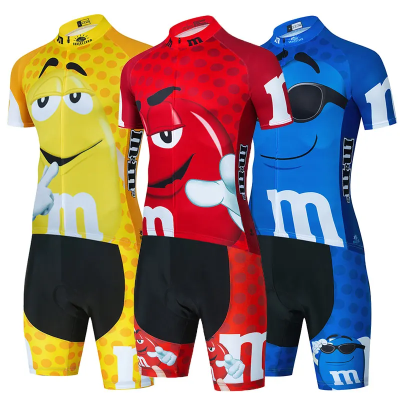 2024 Cartoon Cycling Clothing Men Short Sleeve MTB Ropa Ciclismo Breathable Summer Sportswear Outdoor Bicycle Clothes Bib Shorts 2
