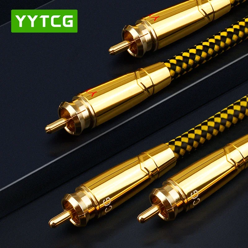 YYTCG Hifi RCA Cable High Quality Cupric copper 2RCA Male to Male Cable For DVD and Amp