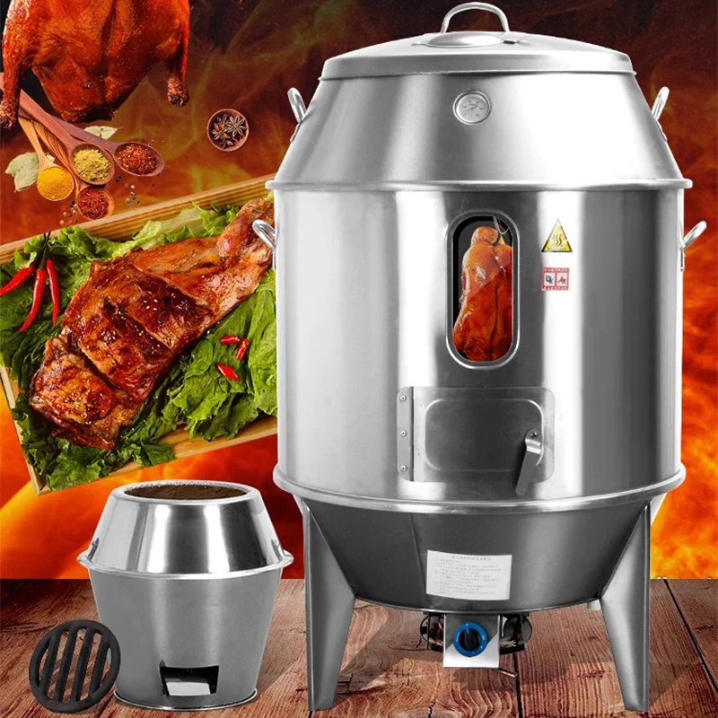 Roast Chicken Stove Commercial Oven Stainless Steel Crispy Pork Belly Gas Double Layer 100CM Charcoal Duck Furnace 4